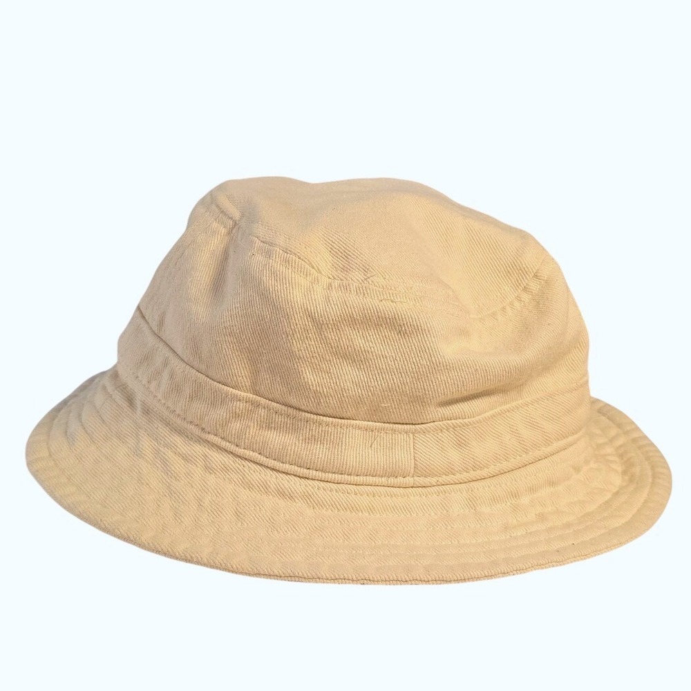 Tna Aritzia Cream Cotton Twill Bucket Hat Embroidered Logo XS S Off White